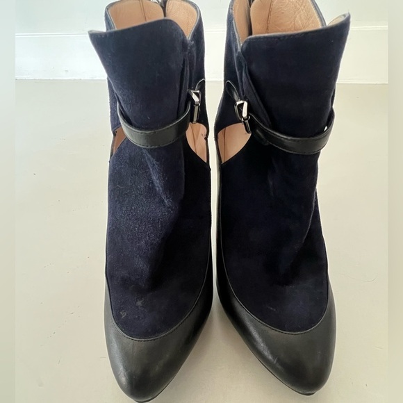 Giorgio Armani Suede Colourblock Pattern Booties - Picture 4 of 17